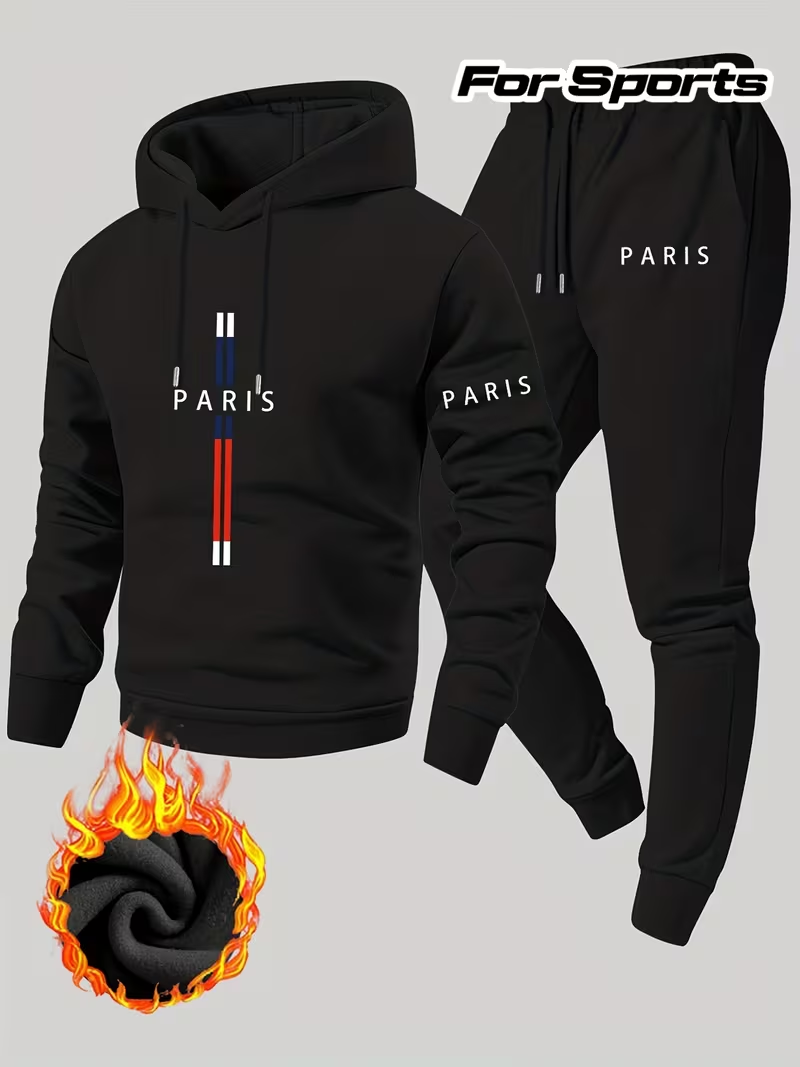 Running Gear Winter - Men's Urban Casual Two-Piece Set Hooded