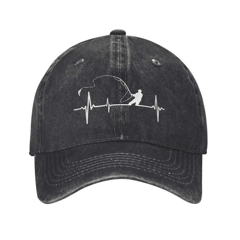 Running Gear Retro - Fishing Heartbeat Baseball Cap, Fisherman's Fishing